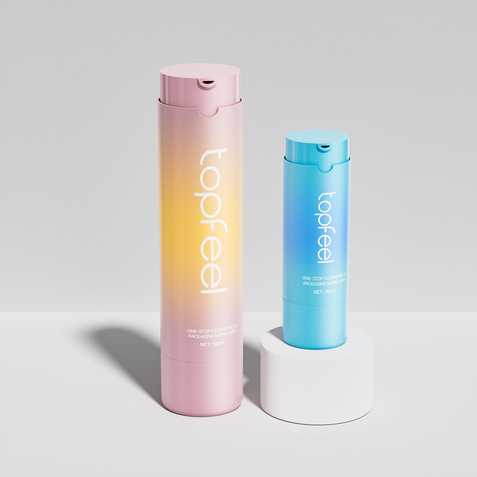 Wholesale Custom PA135 Twist Up Double-Walled Refillable Airless Cosmetic Bottles